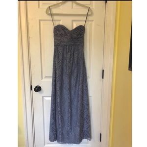 AMSALE Light Blue Strapless Prom Dress—0